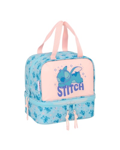 Sac à goûter Lilo & Stitch Ohana Bleu Rose 20 x 20 x 15 cm