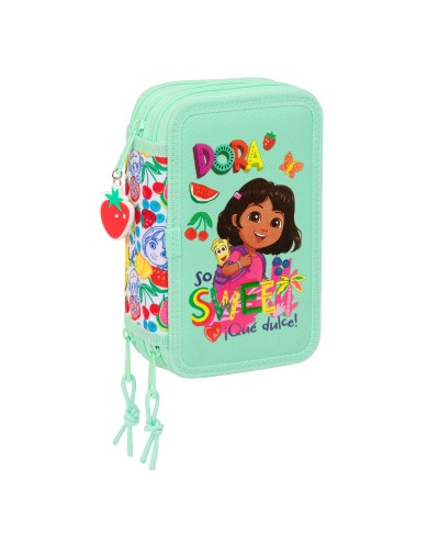 Pochette à crayons triple Dora Vert 37 Pièces