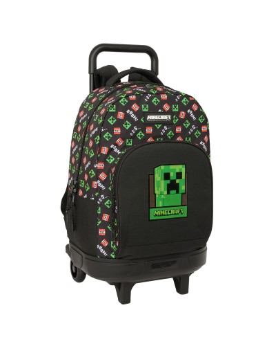 Mochila Escolar con Ruedas Minecraft Negro 33 x 45 x 22 cm