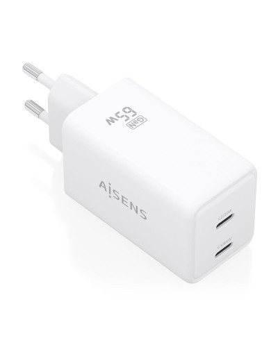 Caricabatterie da Parete Aisens ASCH-65W2P078-W Bianco 65 W