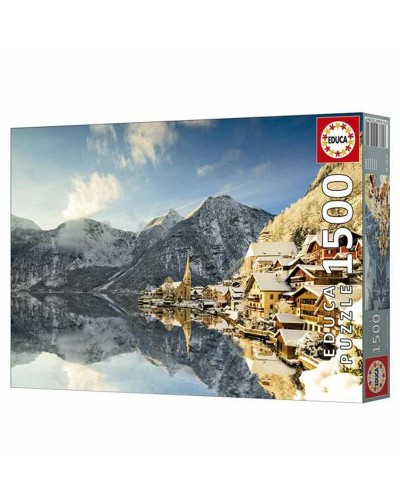 Puzzel Educa Winter in Hallstatt, Austria 1500 Onderdelen