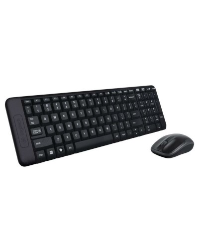 Tastatur mit Drahtloser Maus Logitech MK220 Schwarz Qwerty Spanisch