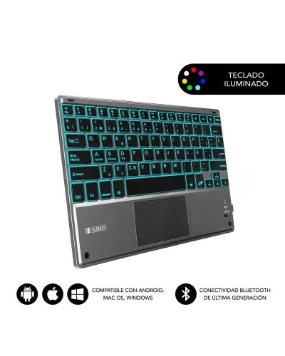 Keyboard with Touchpad Subblim SUB-KBT-SMBT51 Grey Multicolour Spanish Qwerty QWERTY