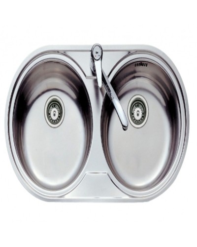 Wastafel met Twee Spoelbakken Teka eline 80cm Inox