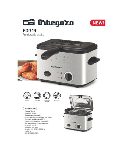 Rasvakeitin Orbegozo FDR13 Teräs 1200 W 1,2 L