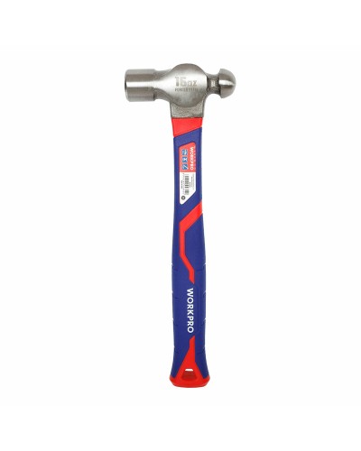 Marteau Workpro 450g, Tête Sphérique, Idéal pour les Travaux de Fixation.
