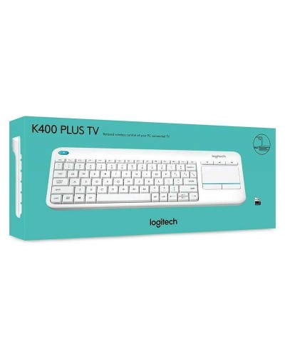Teclado Logitech  K400+ Blanco Qwerty Español QWERTY