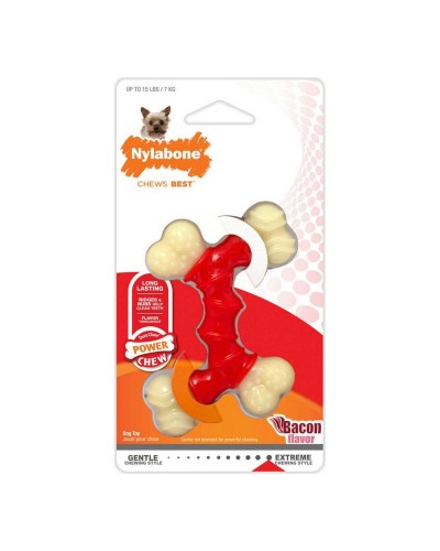 Mordedor de perro Nylabone Extreme Chew Doble Bacon Talla M Nylon Termoplástico