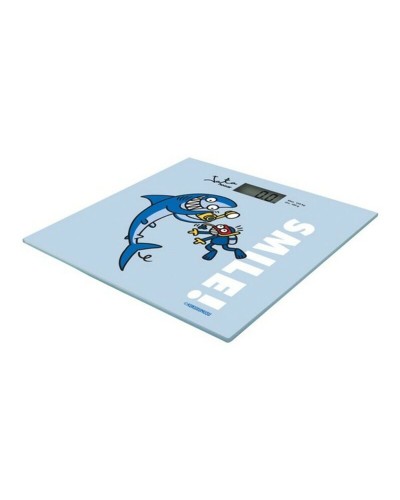 Digitale Personenweegschaal Smile JATA 295K Kukuxumusu 150 Kg Blauw Metaal Glas Geheugenfunctie Antislipbasis Gemakkelijk schoo