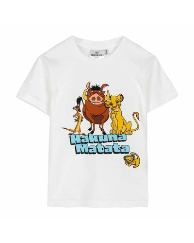 Lasten Lyhythihainen paita The Lion King Valkoinen