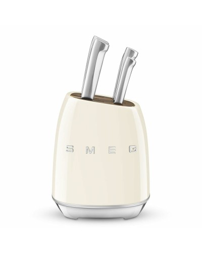 Juego de Cuchillos de Cocina y Soporte Smeg KBSF02CR Crema