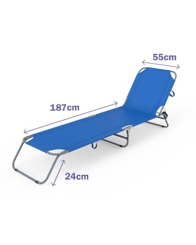 Lettino Marbueno 187 x 24 x 55 cm Azzurro