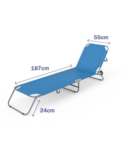 Sun-lounger Marbueno Blue 187 x 24 x 55 cm