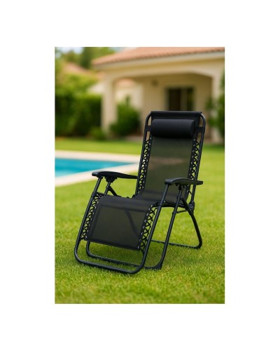 Sedia Pieghevole Marbueno Nero 90 x 108 x 66 cm