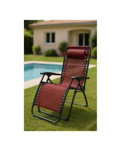 Gepolsterte Campingstuhl Marbueno Burgunderrot 90 x 108 x 66 cm