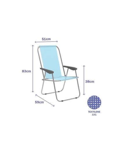 Vouwbare Stoel Marbueno Blauw 59 x 83 x 51 cm