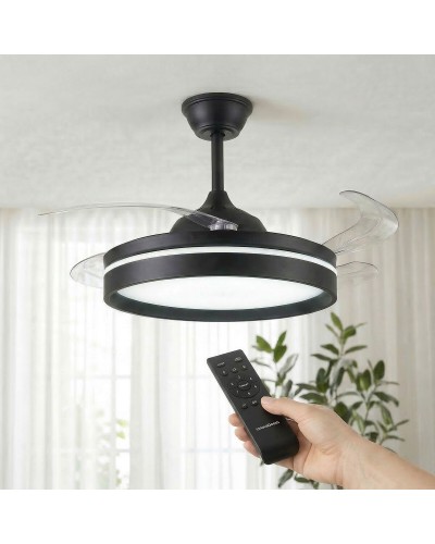 Plafondventilator met LED-licht, 4 intrekbare bladen en afstandsbediening InnovaGoods