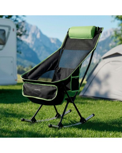 Silla Mecedora Plegable de Camping 2 en 1 con Bolsillo, Cojín y Bolsa de Transporte Trillow InnovaGoods