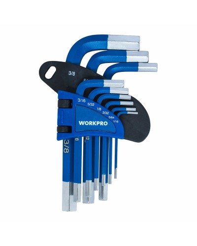 Set Chiavi Allen Workpro - 9 Pezzi in Acciaio Resistente per Mobili, Biciclette, Riparazioni