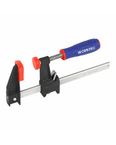 Serre-joint à vis Workpro 45 cm, outil de serrage robuste pour les projets de travail du bois, de menuiserie et de bricolage.
