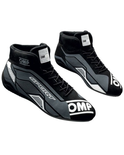 Botines Racing OMP SPORT Negro/Blanco 45