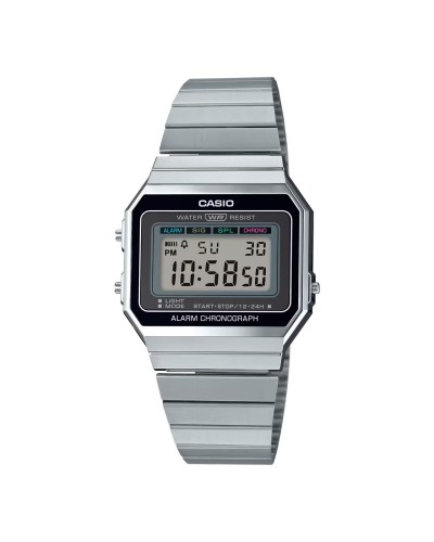 Unisex kellot Casio A700WE-1AEF Hopeinen