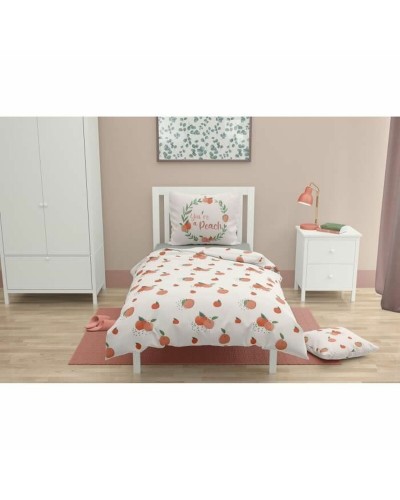 Parure de couette Roupillon peach 140 x 200 cm Blanc 2 Pièces