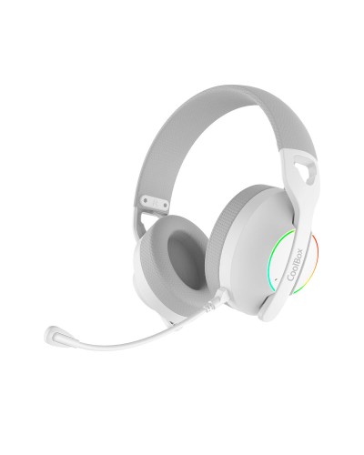 Gaming Headset with Microphone CoolBox COO-AUM-WB01-W White