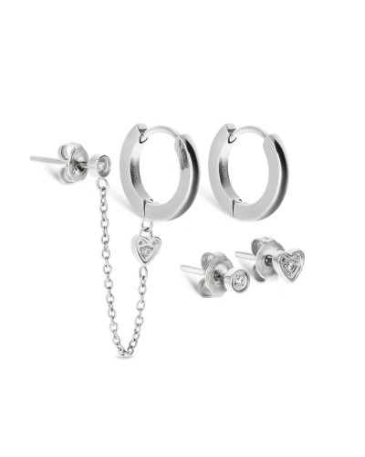 Naisten korvakorut One Jewels OJSESF03S Hopeinen