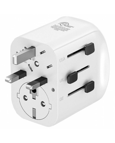 muvit for change adaptador Universal de viaje 2 USB-A + USB-C 15W