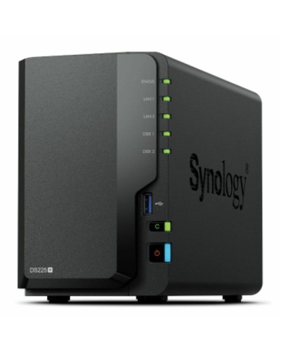 Memorizzazione in Rete NAS Synology DS225+ Nero Intel Celeron J4125