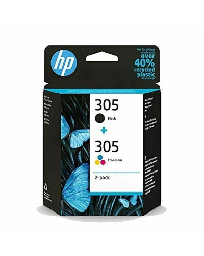 Original Tintenpatrone HP Paquete de 2 cartuchos de tinta original HP 305 tricolor / negro Bunt