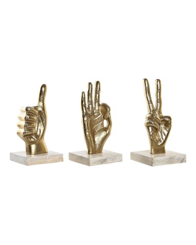 Decorative Figure DKD Home Decor White Golden Hands Loft 10 x 10 x 20 cm