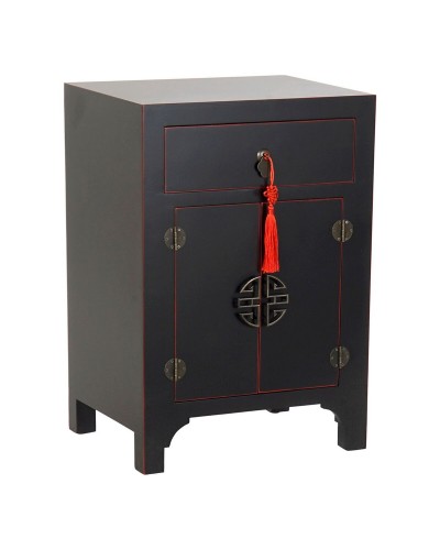 Nightstand DKD Home Decor Fir Red Black MDF Wood 45 x 34 x 66 cm