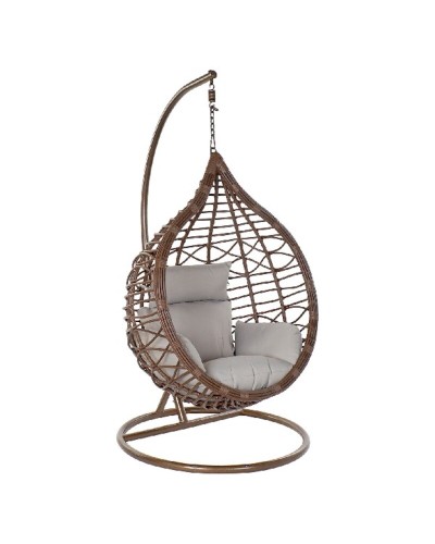 Sedia da giardino sospesa DKD Home Decor Marrone Grigio Multicolore Marrone scuro Alluminio rattan sintetico 100 x 78 x 120 cm 