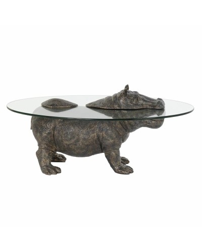 Tavolino Aggiuntivo DKD Home Decor Trasparente Rame 80 x 50 x 37 cm