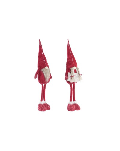 Statua Decorativa DKD Home Decor Natale Gnomo Poliestere (22 x 10 x 73 cm) (2 Unità)