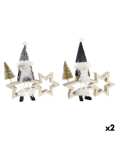 Christmas star DKD Home Decor Polyester MDF Star (2 Units) (18 x 6 x 19 cm)