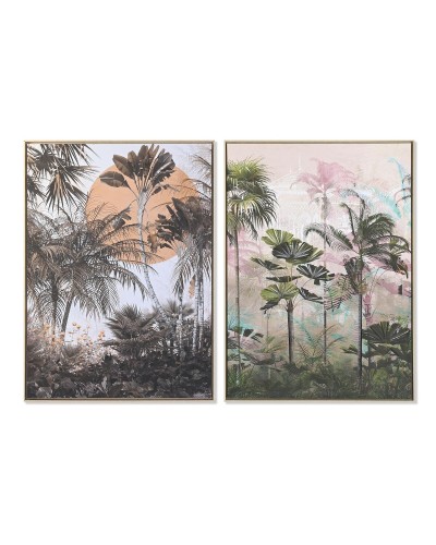 Quadro DKD Home Decor 103 x 4,5 x 143 cm 104 x 4,5 x 143,5 cm Palme Tropicale (2 Unità)