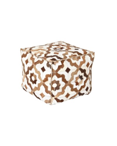 Pouffe DKD Home Decor White Brown 45 x 45 x 40 cm