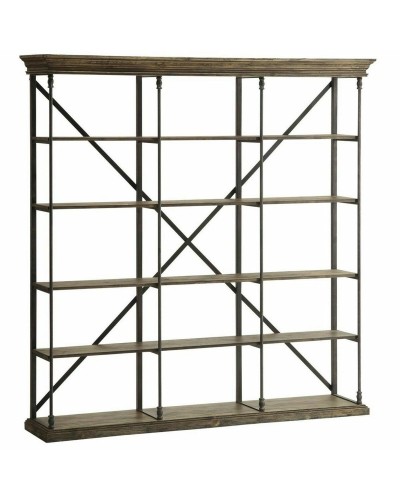 Bokhylla DKD Home Decor Sheesham Brun Mörkbrun Ljusgrå Trä Metall 213 x 43 x 220 cm