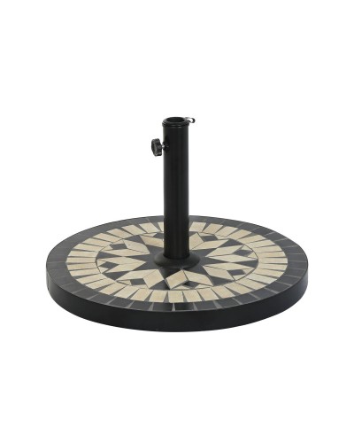 Base per Ombrellone DKD Home Decor Nero Acciaio inossidabile Bianco Gres (50 x 50 x 32,5 cm)