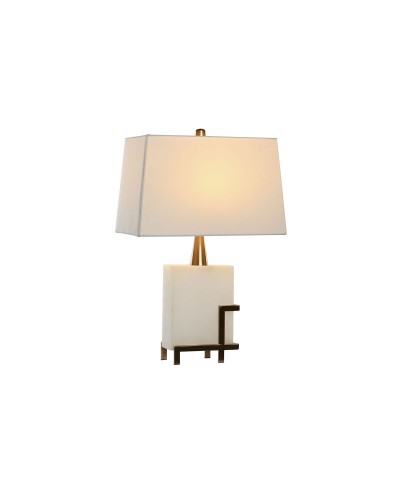 Lampe de bureau DKD Home Decor Blanc Doré Métal 60 W 220 V 40 x 23 x 62 cm
