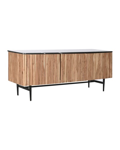Tv-meubel DKD Home Decor Bruin Zwart Natuurlijk Marmer Acacia 145 x 45 x 60 cm