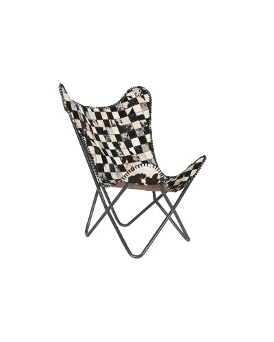 Leunstoel DKD Home Decor Crème Donkerbruin Ijzer 70 x 70 x 90 cm