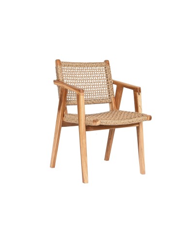 Stoel met armleuning DKD Home Decor Beige Natuurlijk 55 x 60 x 85 cm