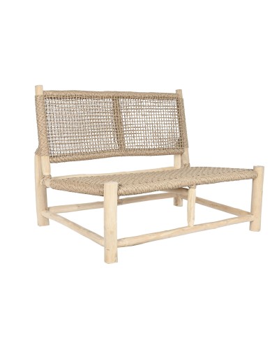 Garden sofa DKD Home Decor White Natural Teak 120 x 81 x 84 cm