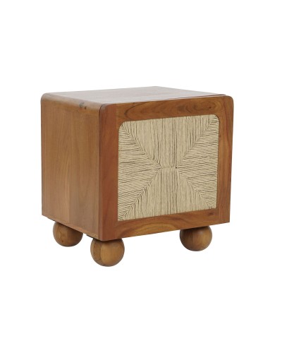 Mesita de Noche DKD Home Decor Marrón Acacia 50 x 40 x 53 cm