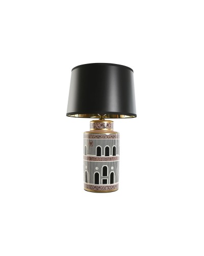 Desk lamp Home ESPRIT White Black Golden Peach Porcelain 40 x 40 x 67 cm