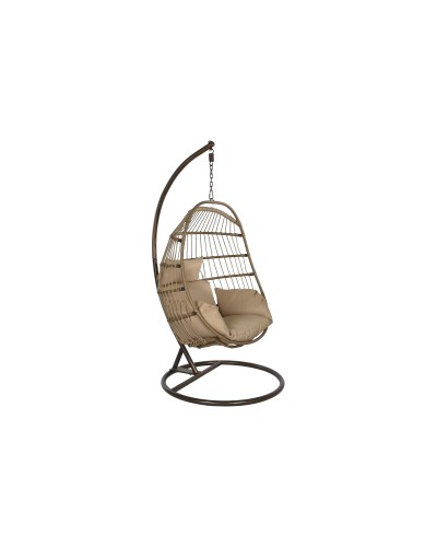 Hanging garden armchair Home ESPRIT Dark brown Light brown Aluminium synthetic rattan 92 x 66 x 119 cm